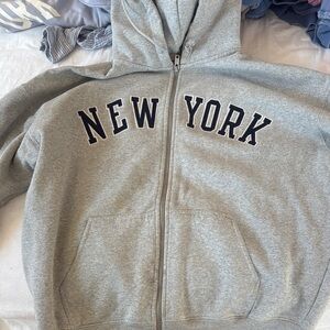 Brandy Melville Gray 'New York' Hoodie